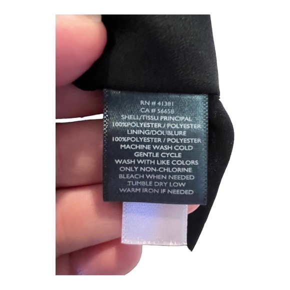 Ralph Lauren LRL Black Floral Inverted‎ Pleat VNeckline Knee Length Shift Dress - Picture 9 of 14